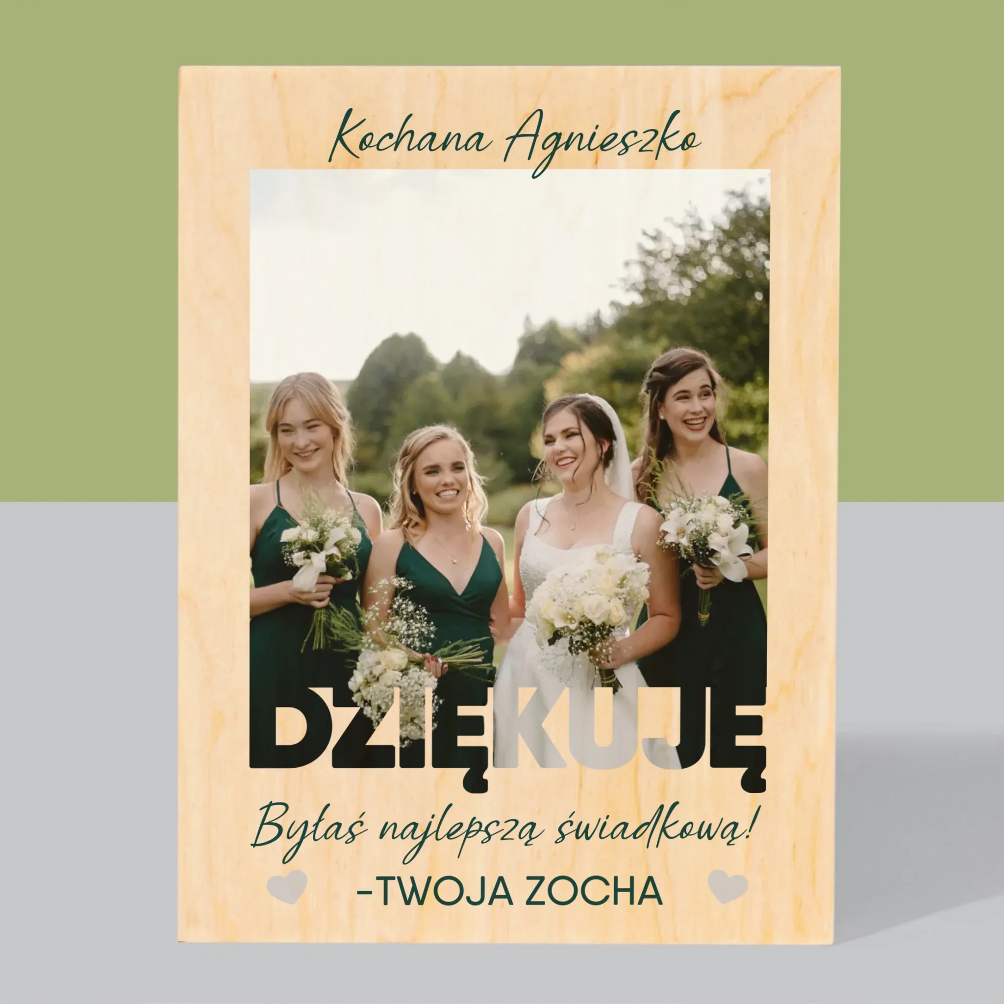 Zdjęcie i Podpis: Byłaś Najlepszą Świadkową - Wydruk Na Drewnie - Image 3