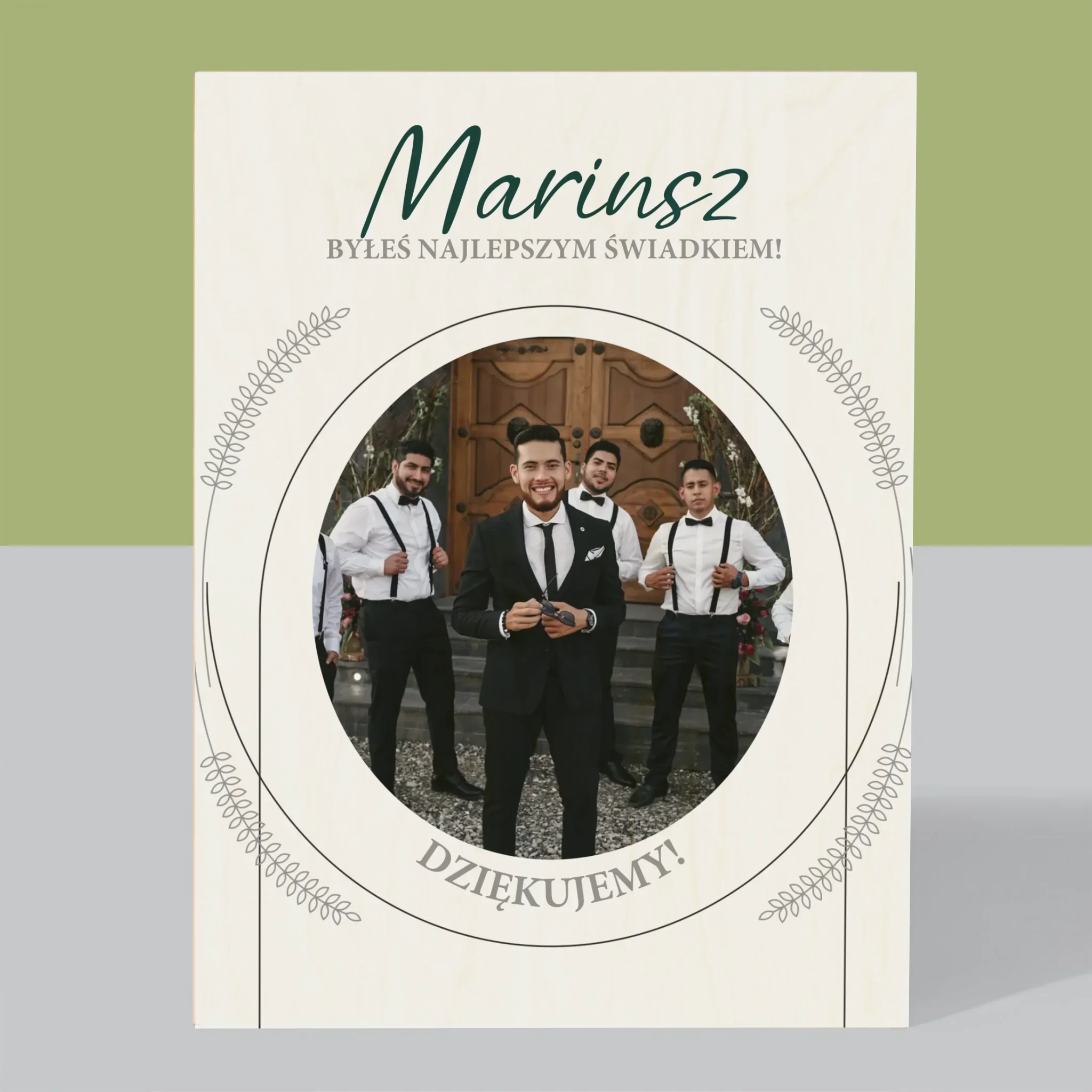 Zdjęcie i Podpis: Byłeś Najlepszym Świadkiem - Wydruk Na Drewnie - Image 3