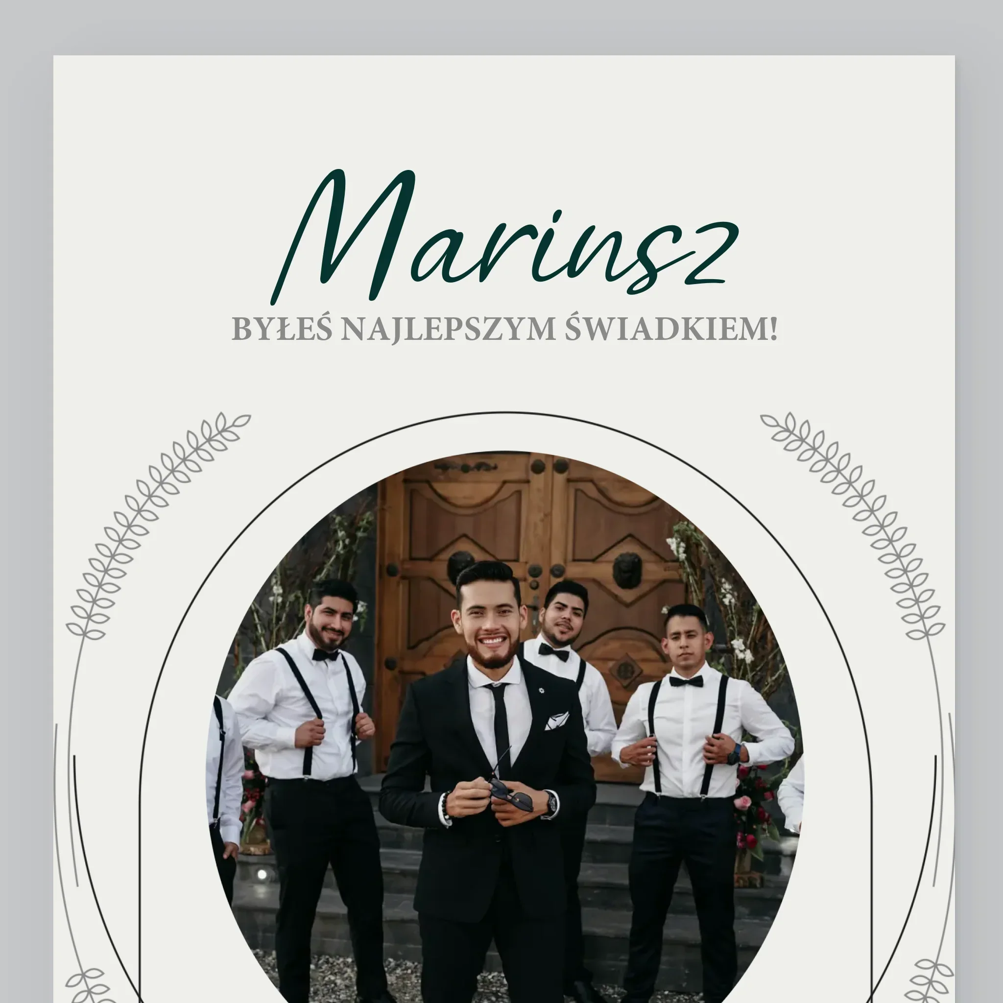 Zdjęcie i Podpis: Byłeś Najlepszym Świadkiem - Wydruk Obramowany - Image 2