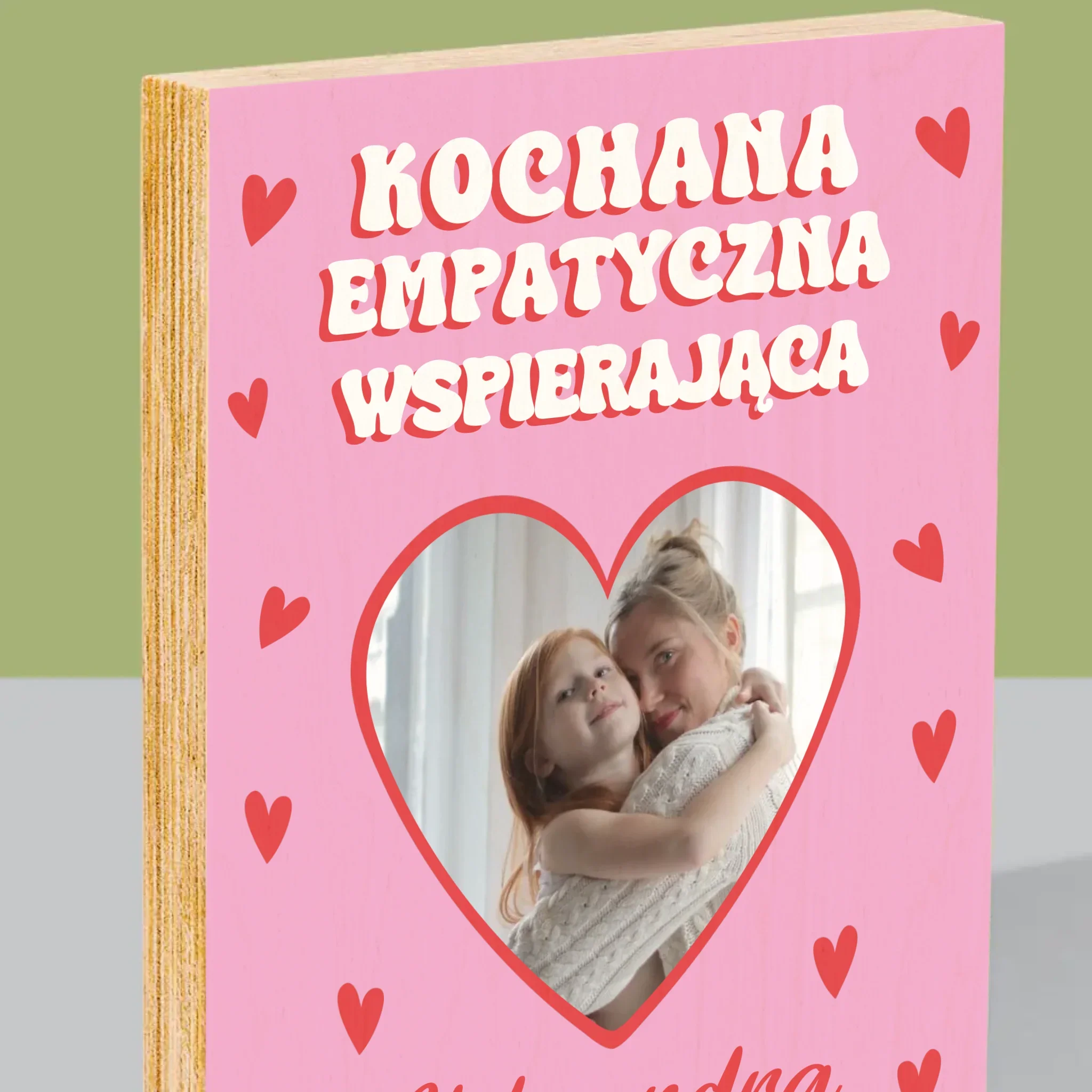 Zdjęcie i Podpis: Cechy Mamusi - Wydruk Na Drewnie - Image 2