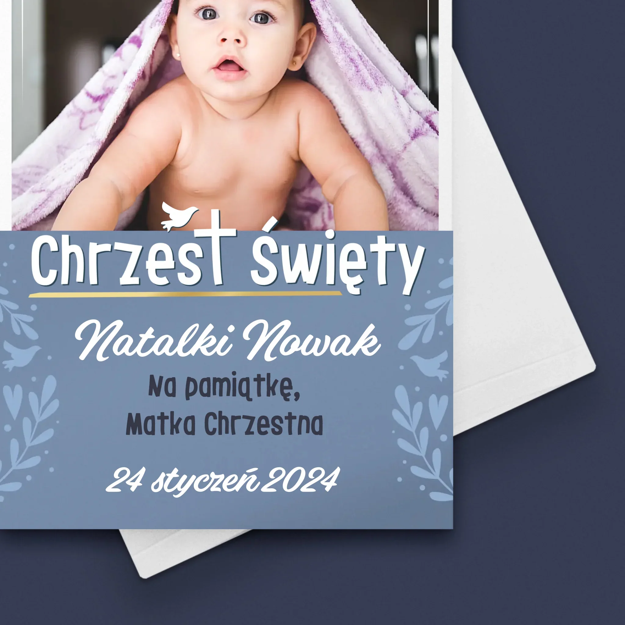 Zdjęcie i Podpis: Chrzest Święty - Kartka z Życzeniami - Image 4