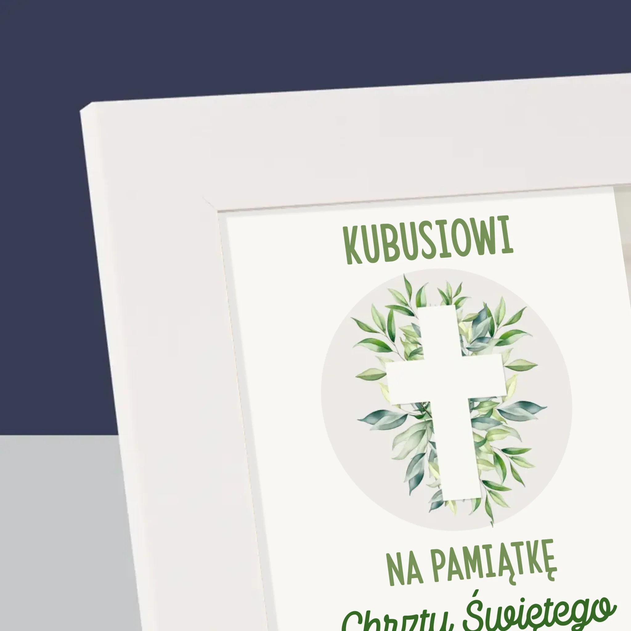 Zdjęcie i Podpis: Chrzest Święty Listki - Ramka Na Zdjęcie - Image 4