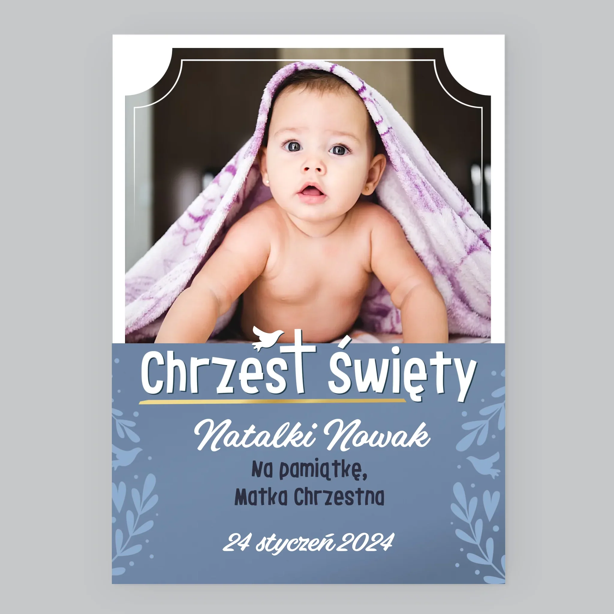 Zdjęcie i Podpis: Chrzest Święty - Wydruk Obramowany