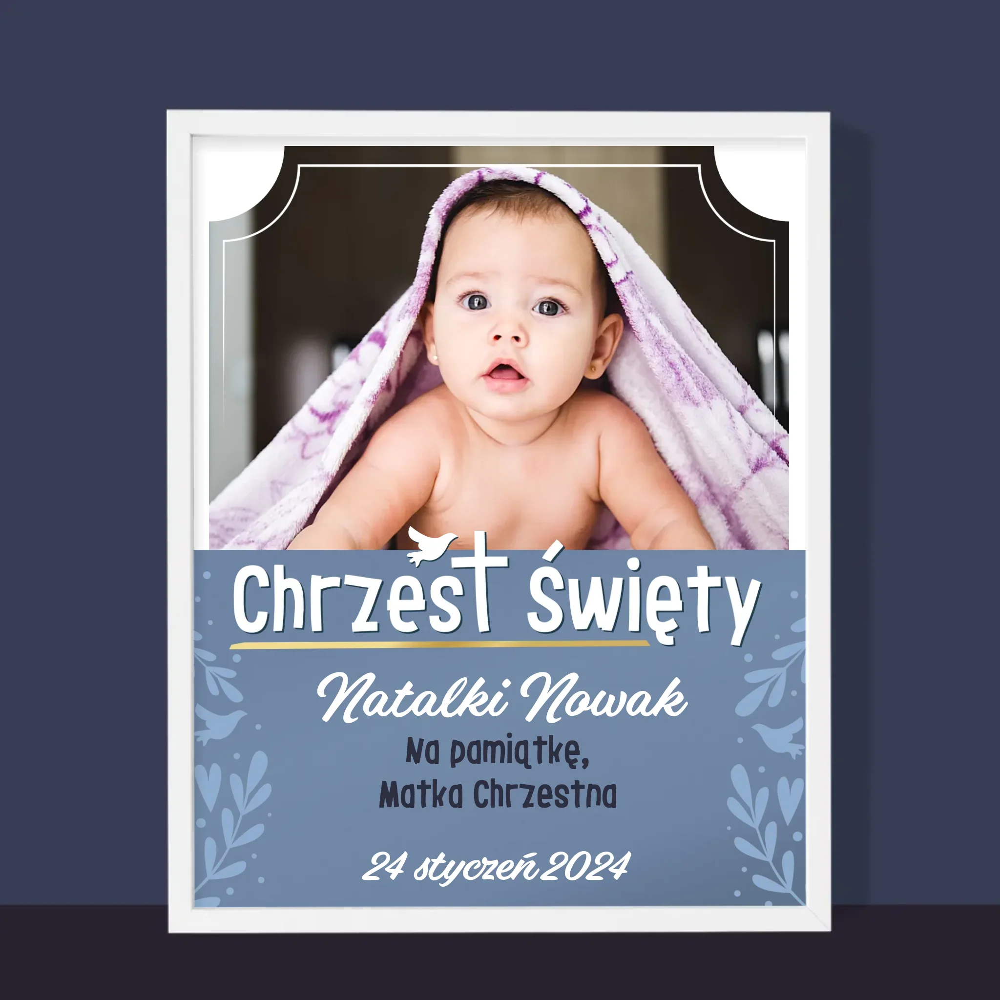 Zdjęcie i Podpis: Chrzest Święty - Wydruk Obramowany - Image 10