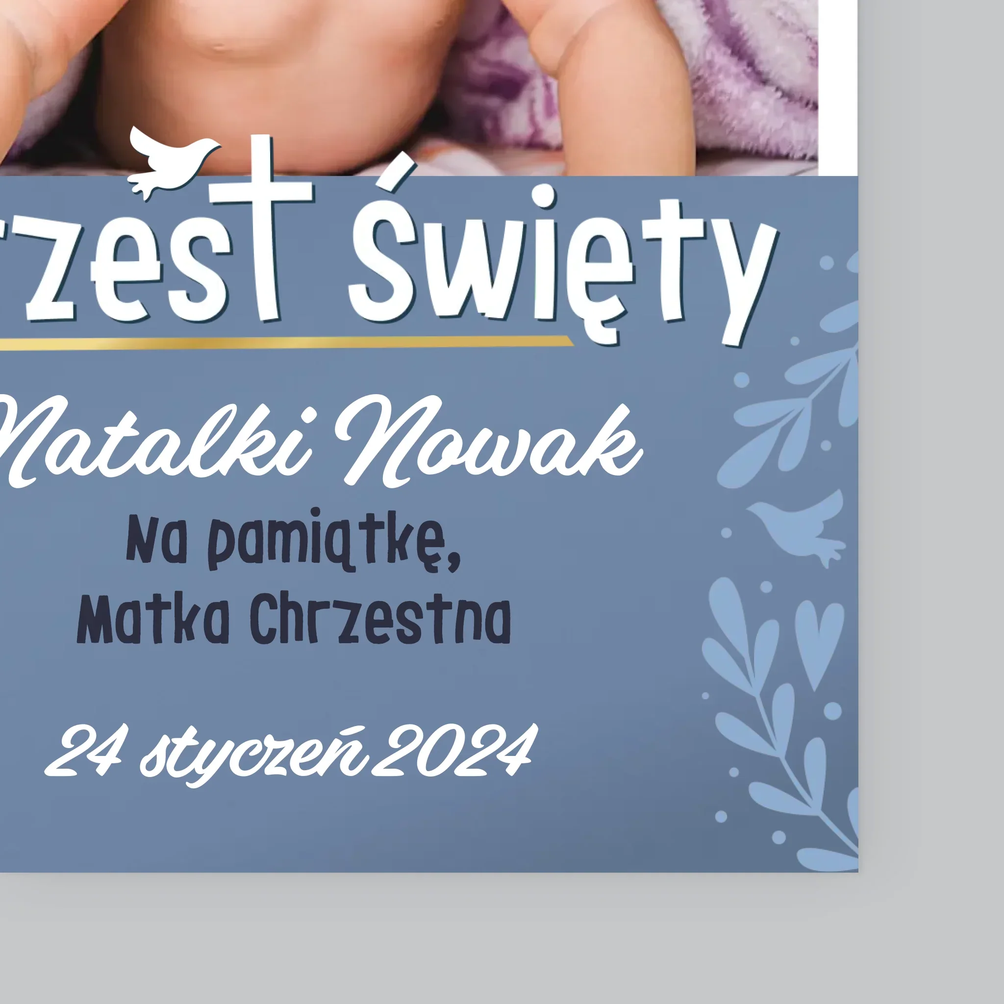 Zdjęcie i Podpis: Chrzest Święty - Wydruk Obramowany - Image 4