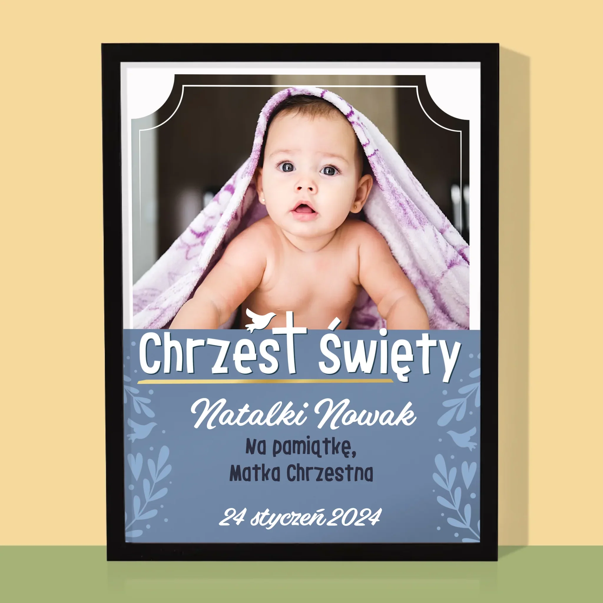 Zdjęcie i Podpis: Chrzest Święty - Wydruk Obramowany - Image 5