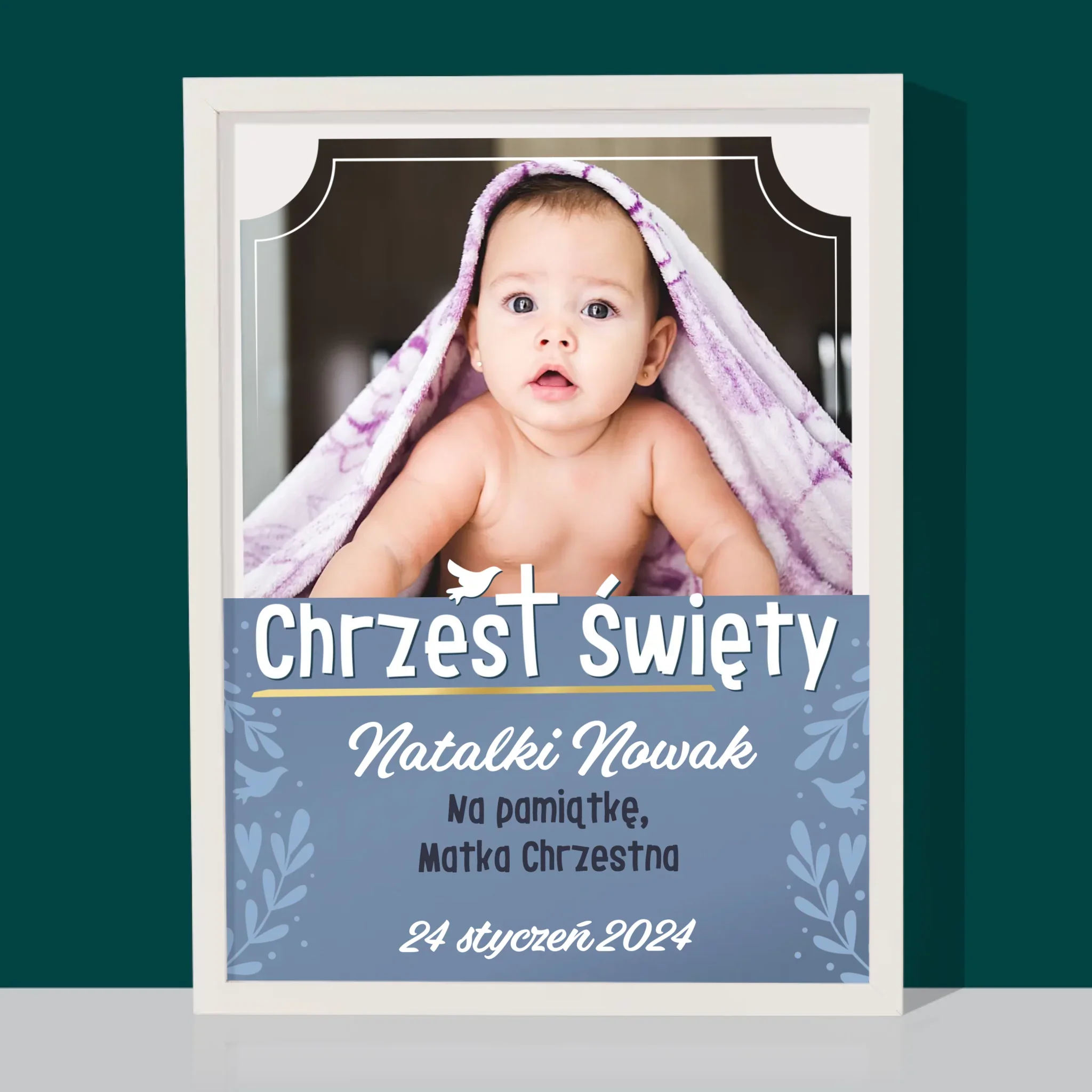 Zdjęcie i Podpis: Chrzest Święty - Wydruk Obramowany - Image 8