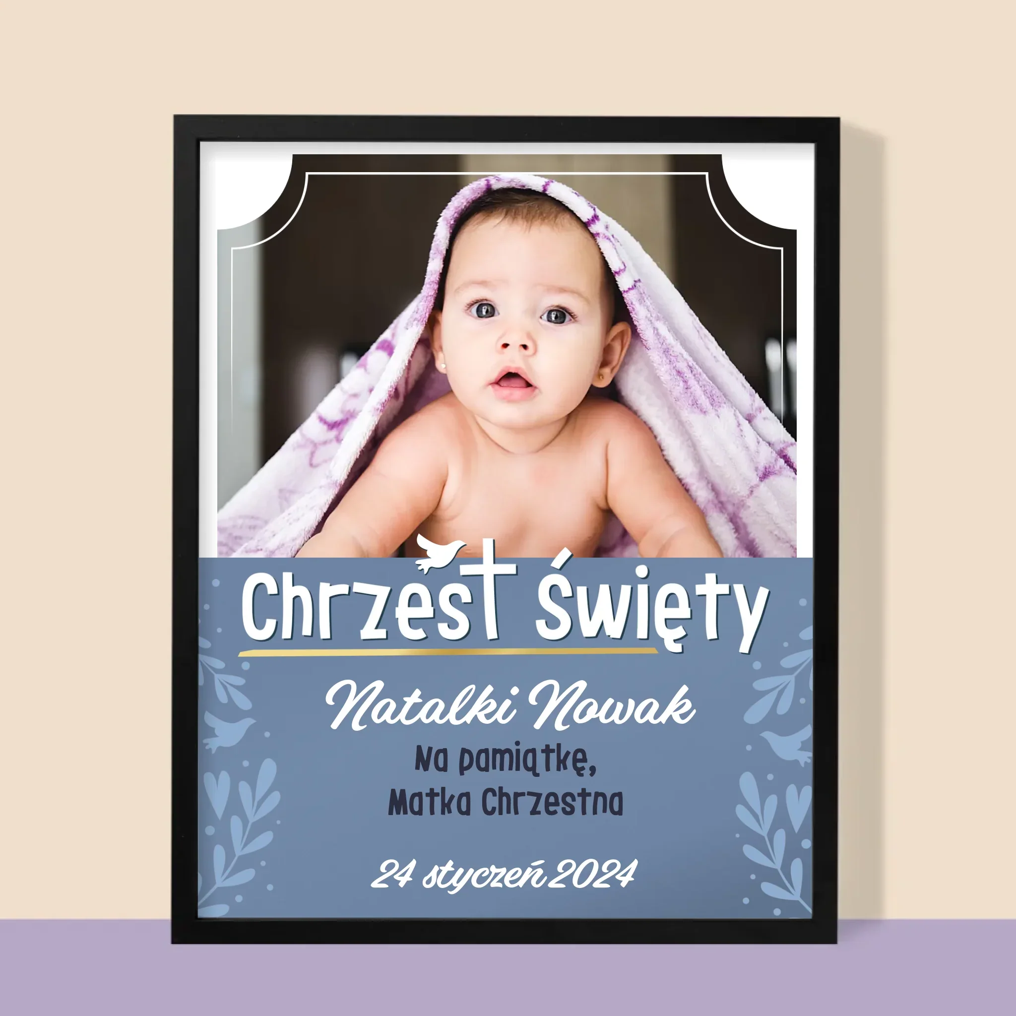 Zdjęcie i Podpis: Chrzest Święty - Wydruk Obramowany - Image 9