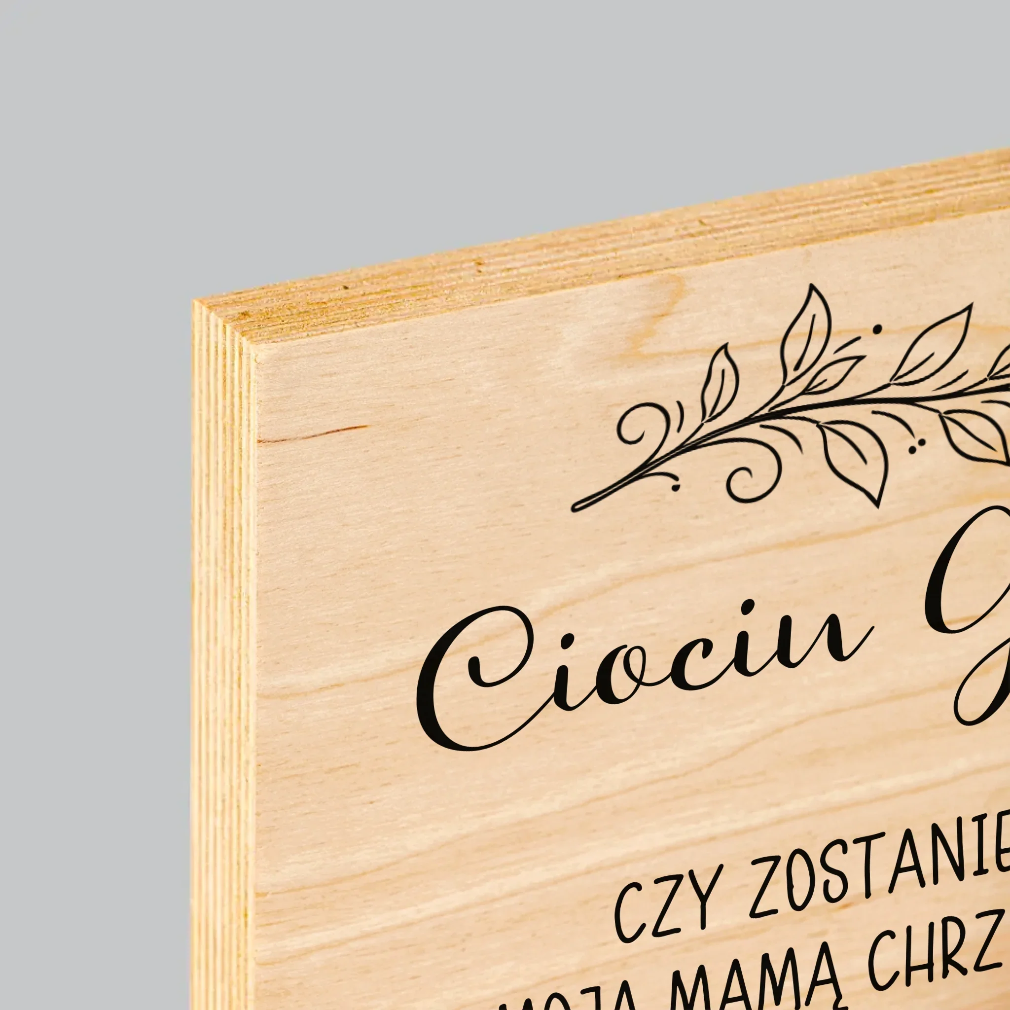 Zdjęcie i Podpis: Chrzestna Dziecko Rączka - Wydruk Na Drewnie - Image 4