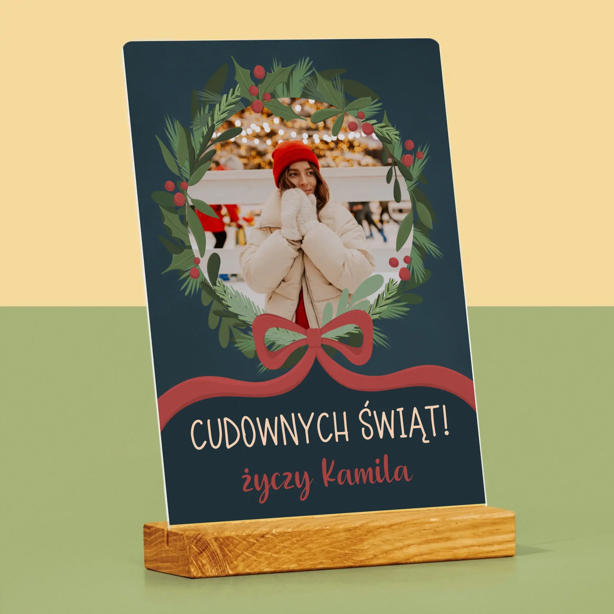 Zdjęcie I Podpis: Cudownych Świąt - Wydruk Na Szkle Akrylowym