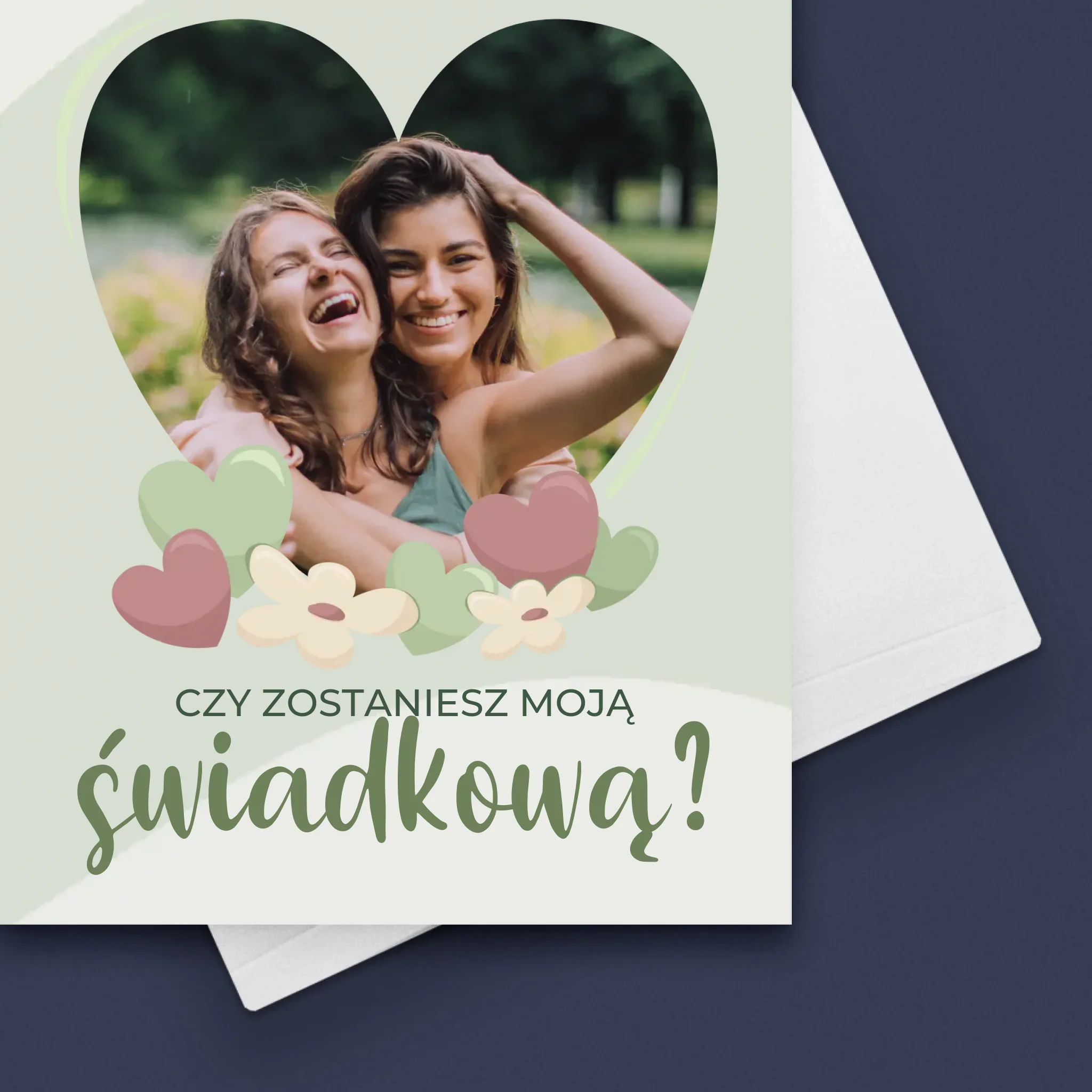 Zdjęcie i Podpis: Czy Zostaniesz Moją Świadkową Kwiaty - Kartka z Życzeniami - Image 4
