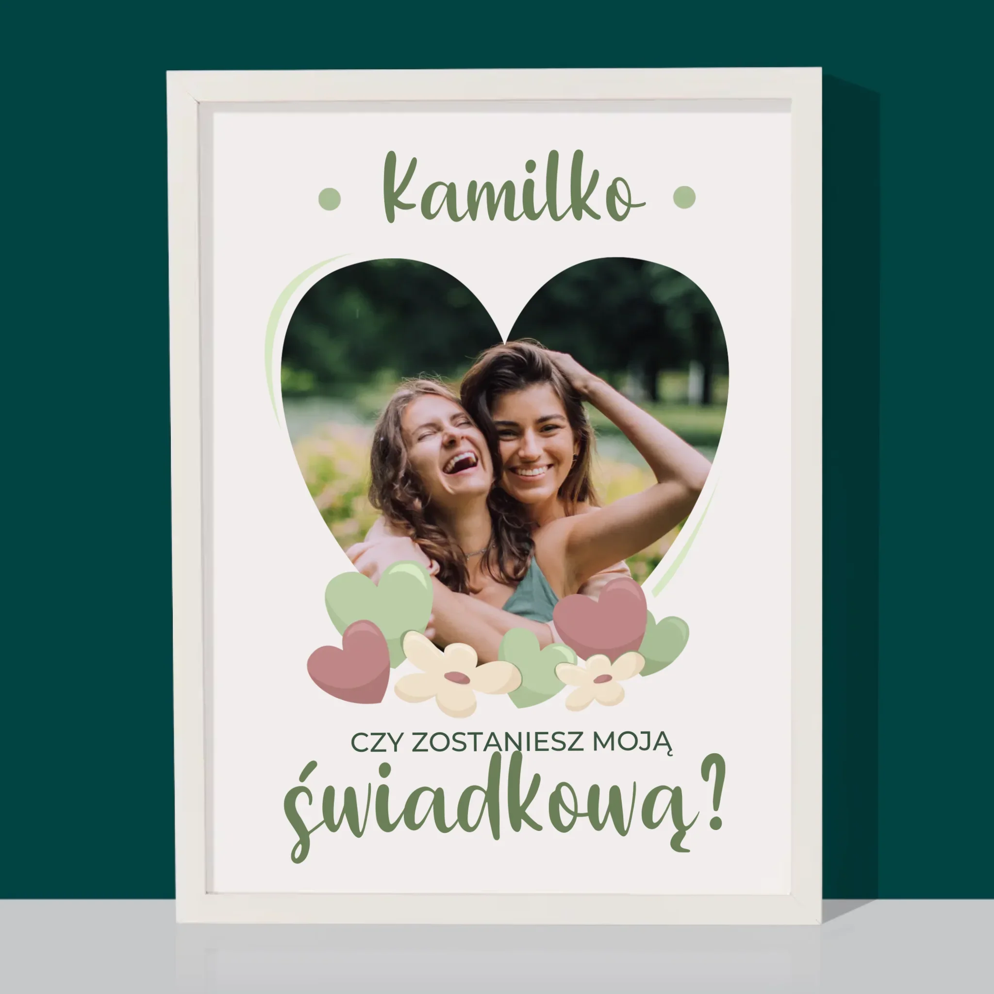 Zdjęcie i Podpis: Czy Zostaniesz Moją Świadkową Kwiaty - Wydruk Obramowany - Image 8