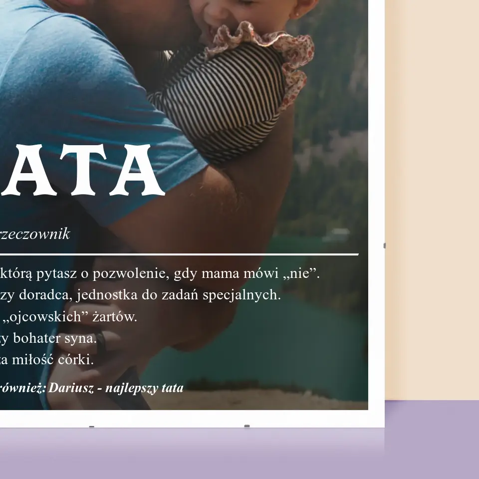 Zdjęcie i Podpis: Definicja Tata - Personalizowany Plakat - Image 2