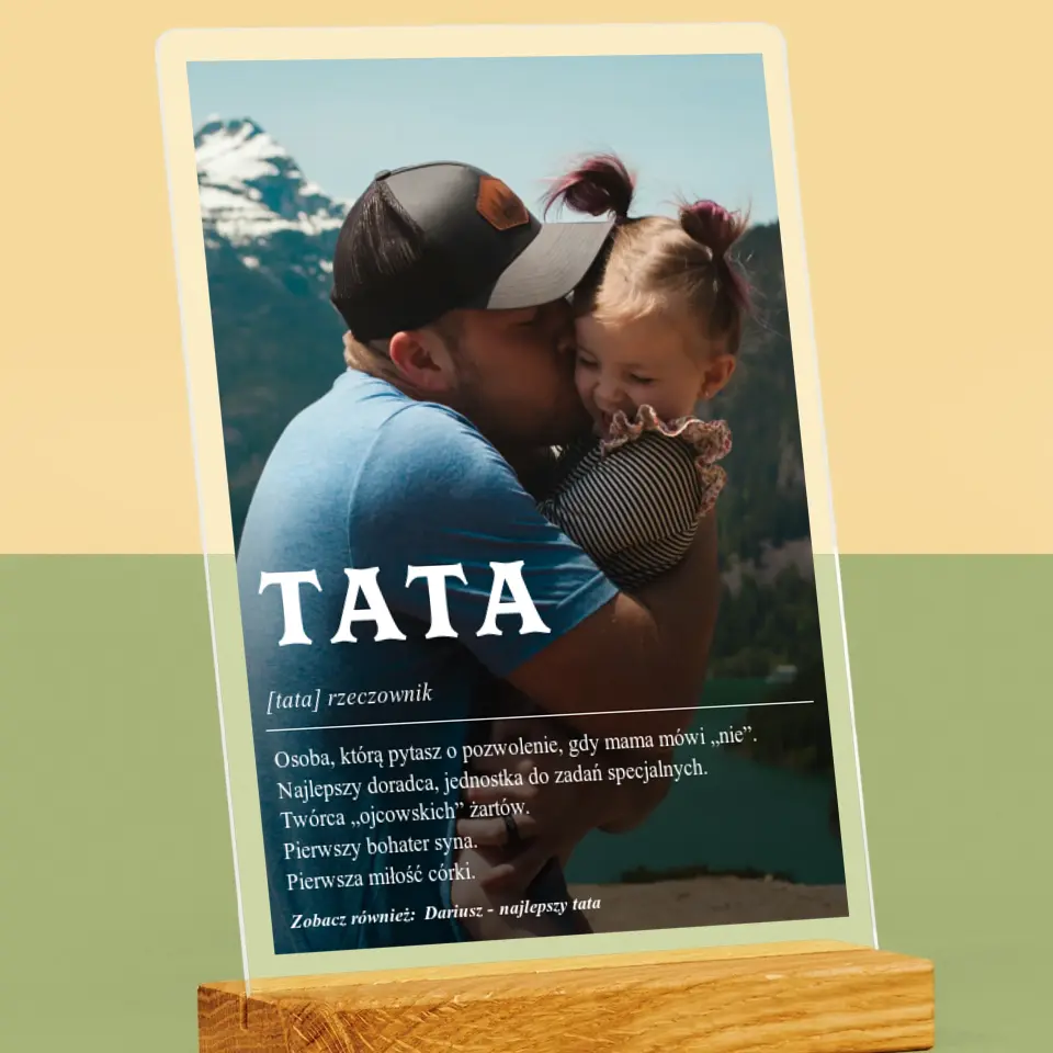 Zdjęcie i Podpis: Definicja Tata - Wydruk Na Szkle Akrylowym - Image 2