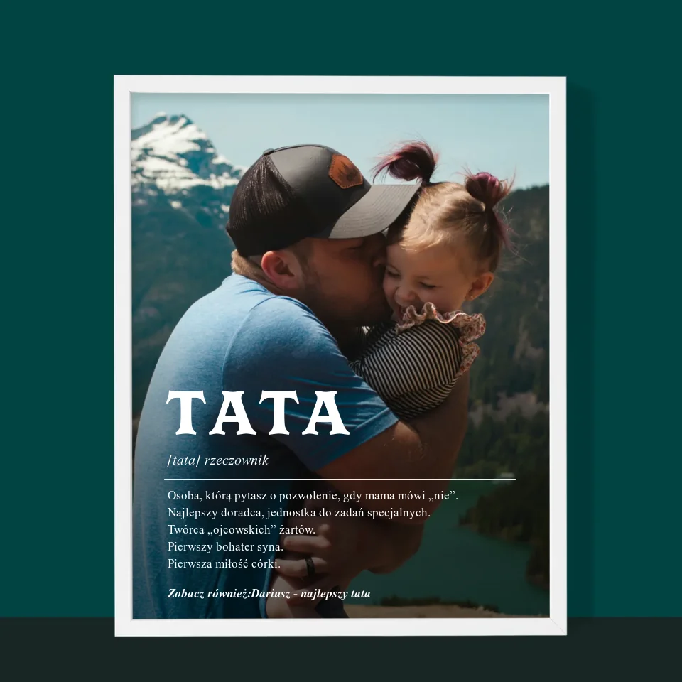 Zdjęcie i Podpis: Definicja Tata - Wydruk Obramowany - Image 10