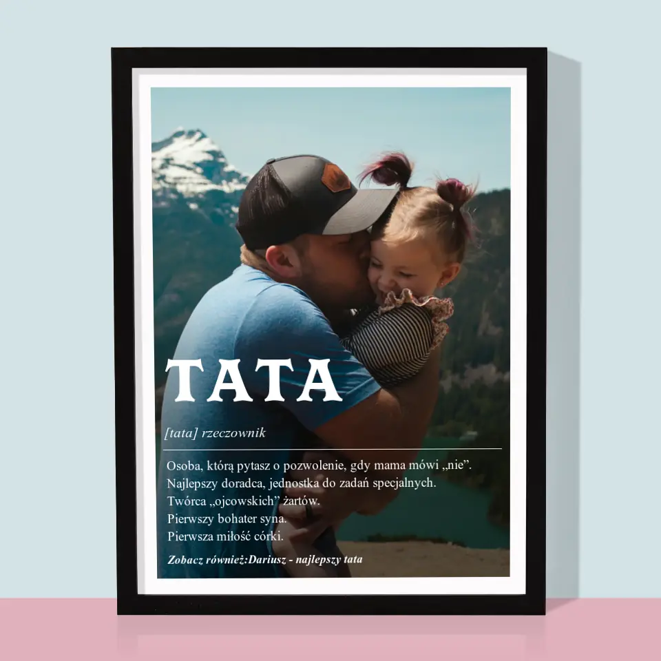 Zdjęcie i Podpis: Definicja Tata - Wydruk Obramowany - Image 5