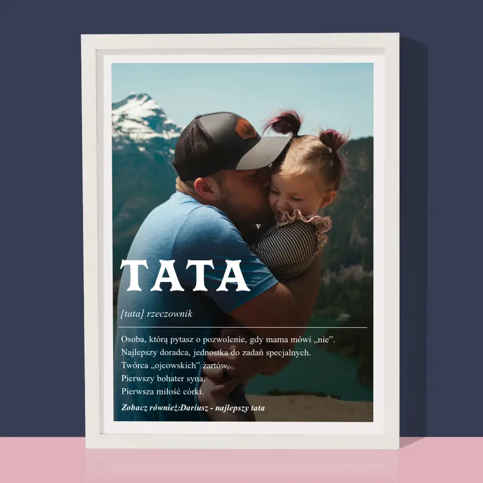 Zdjęcie i Podpis: Definicja Tata - Wydruk Obramowany - Image 8