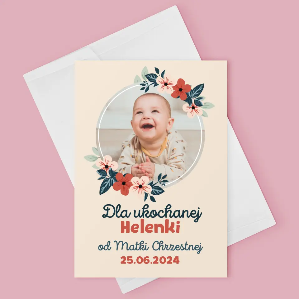 Zdjęcie i Podpis: Dla Dziecka Od Chrzestnych - Kartka z Życzeniami - Image 3