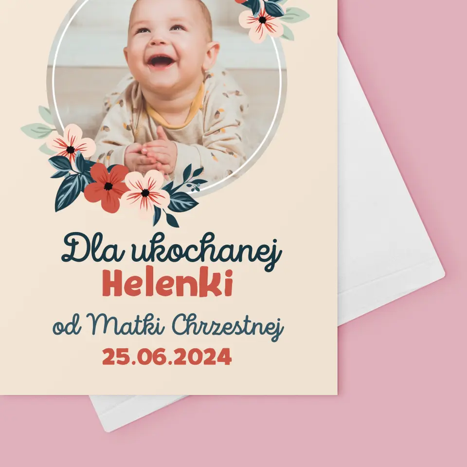 Zdjęcie i Podpis: Dla Dziecka Od Chrzestnych - Kartka z Życzeniami - Image 4