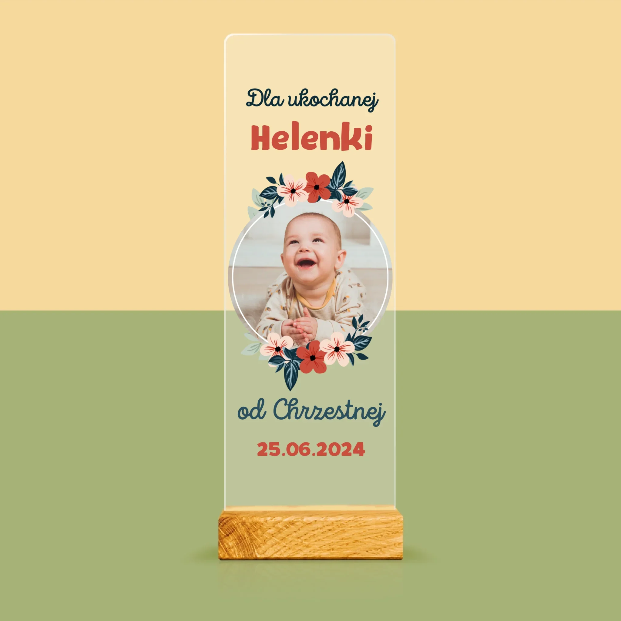 Zdjęcie i Podpis: Dla Dziecka Od Chrzestnych - Zdjęcie Na Szkle Akrylowym Fotobudka - Image 3