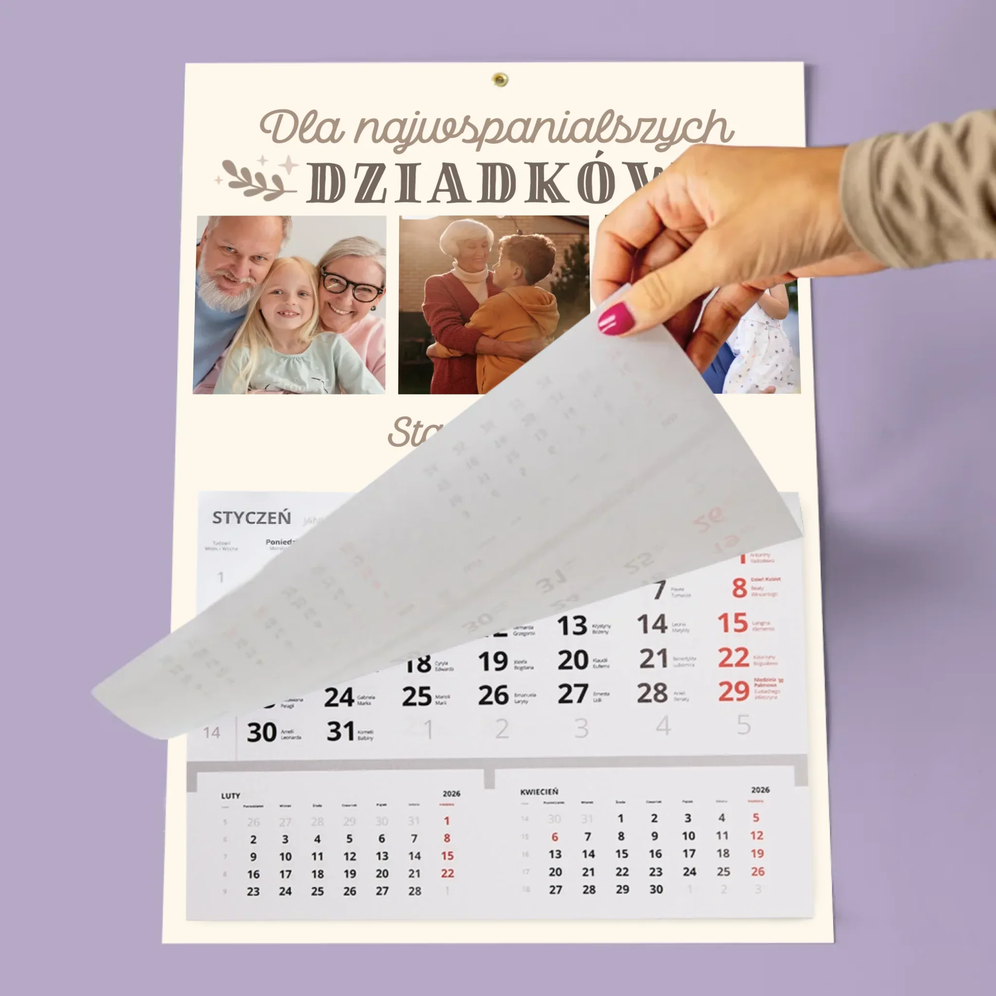 Zdjęcie i Podpis: Dla Najwspanialszych Dziadków - Personalizowany Kalendarz Jednodzielny - Image 3