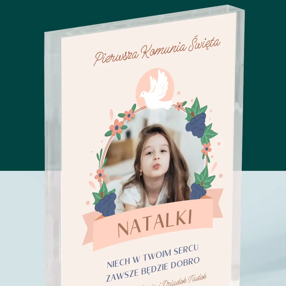 Zdjęcie i Podpis: Dobro w Sercu Komunia - Blok Akrylowy z Nadrukiem - Image 2