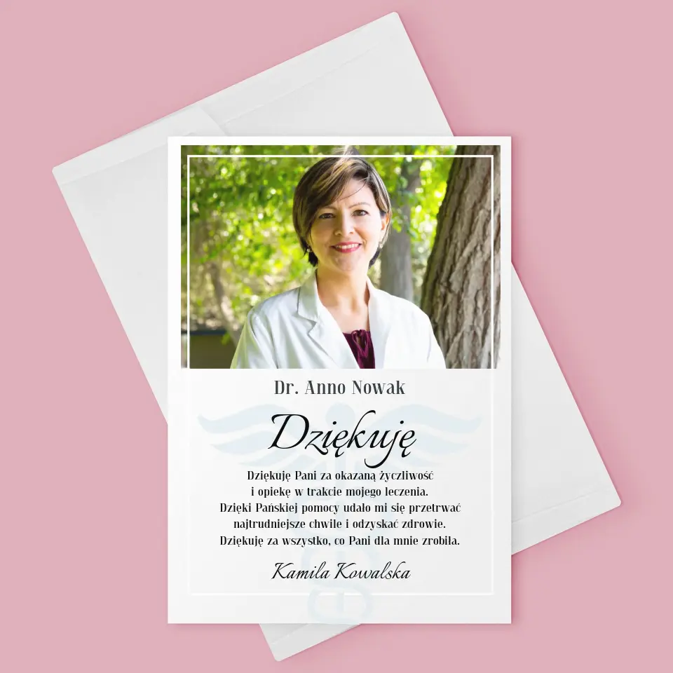 Zdjęcie i Podpis: Doktorze Dziękuję - Kartka Z Życzeniami - Image 3