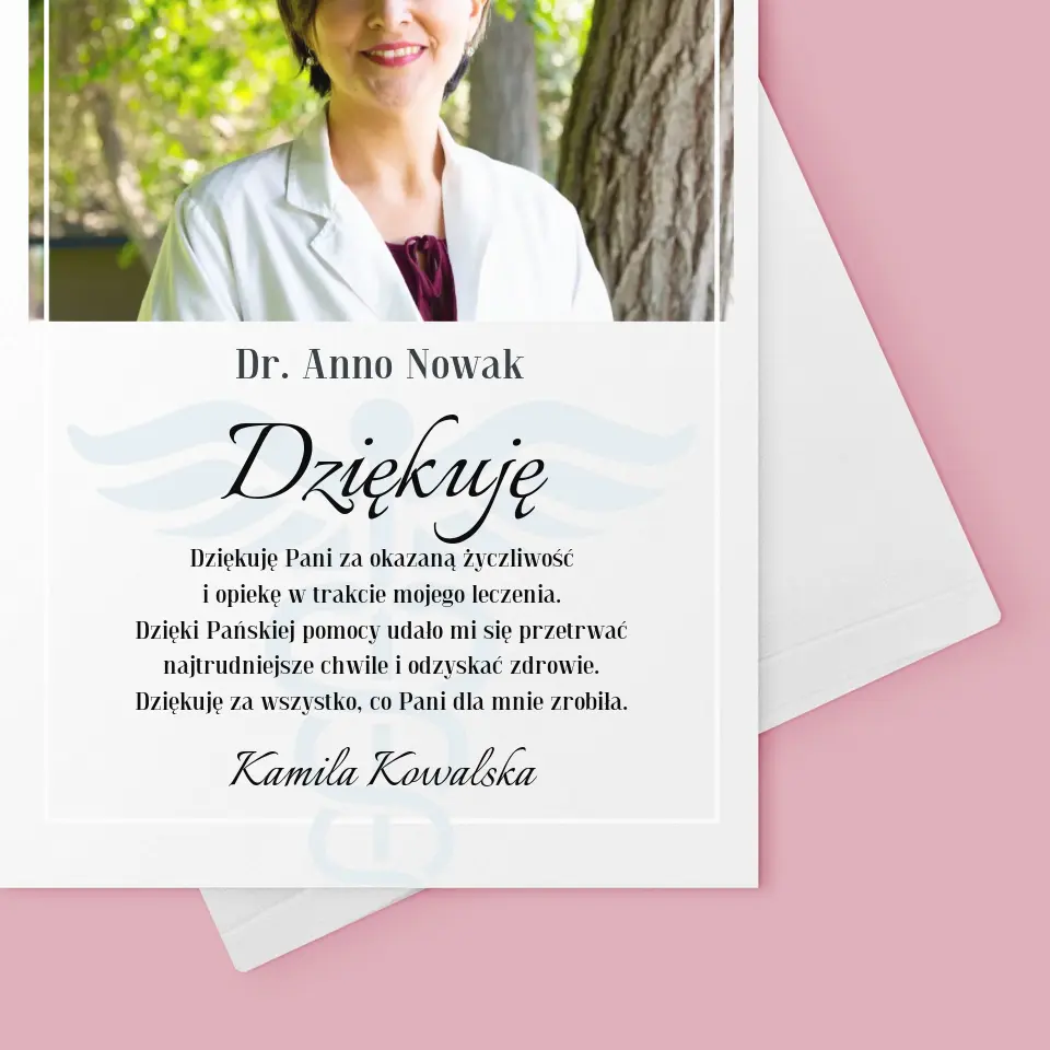 Zdjęcie i Podpis: Doktorze Dziękuję - Kartka Z Życzeniami - Image 4