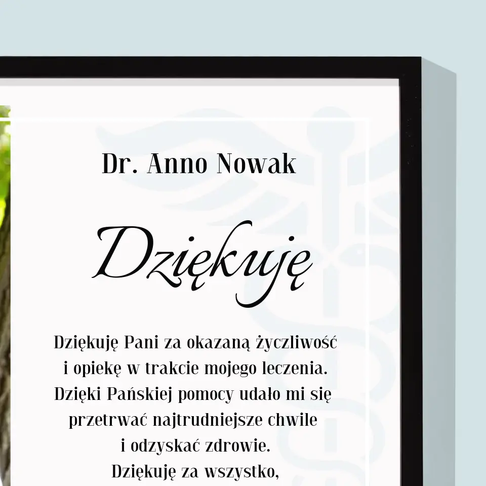 Zdjęcie i Podpis: Doktorze Dziękuję - Wydruk Obramowany 30x40 - Image 2