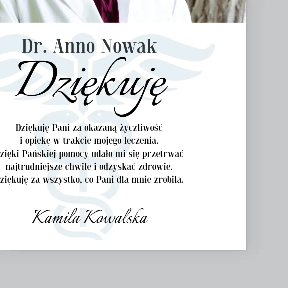 Zdjęcie i Podpis: Doktorze Dziękuję - Wydruk Obramowany 30x40 - Image 8