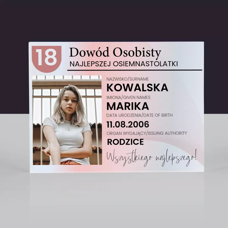 Zdjęcie i Podpis: Dowód Osobisty - Blok Akrylowy - Image 3