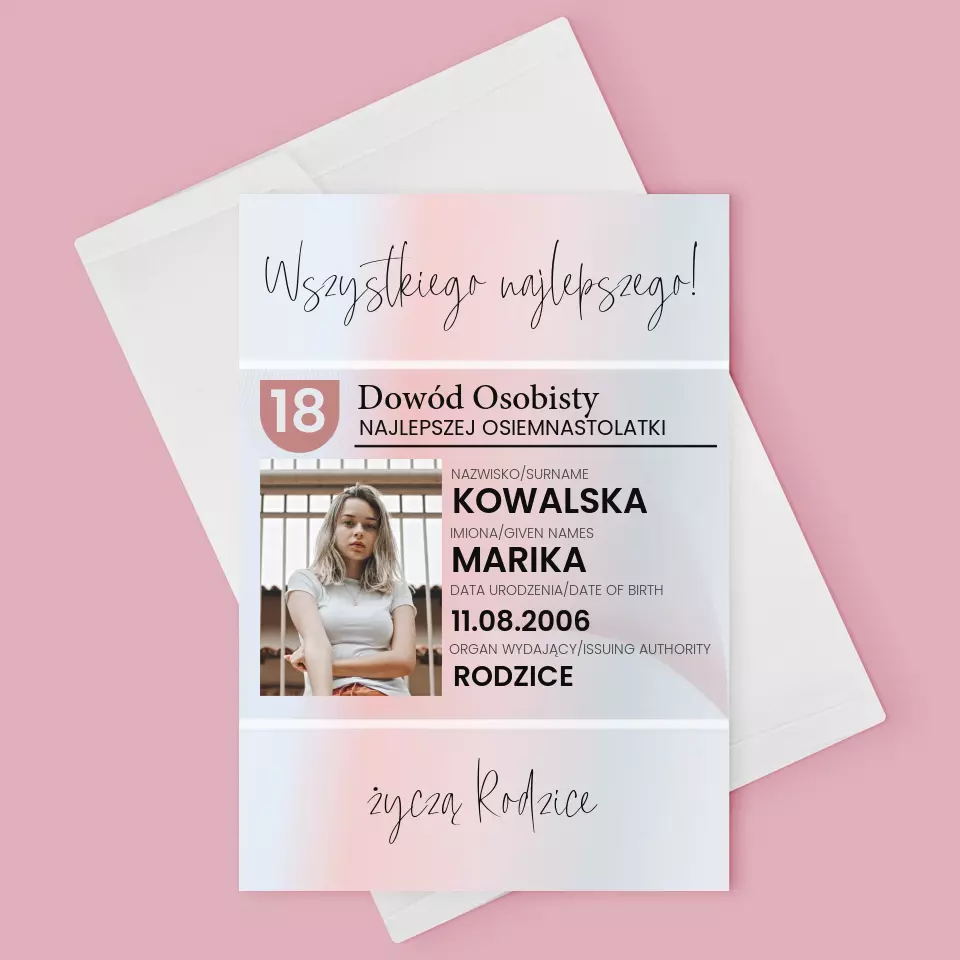 Zdjęcie i Podpis: Dowód Osobisty - Kartka z Życzeniami - Image 3