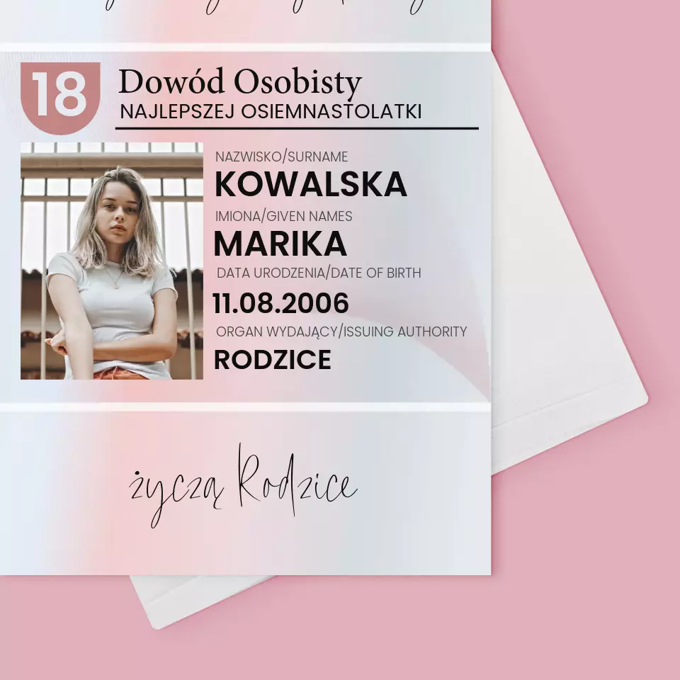 Zdjęcie i Podpis: Dowód Osobisty - Kartka z Życzeniami - Image 4