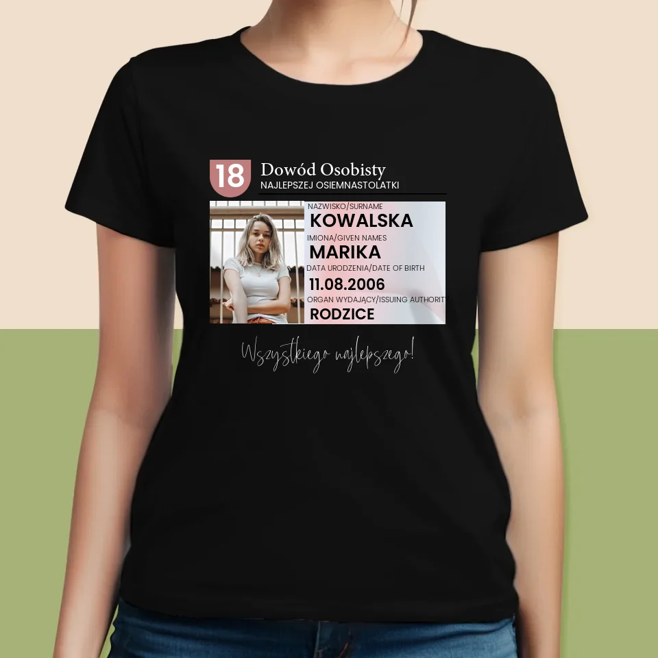 Zdjęcie i Podpis: Dowód Osobisty - Koszulka Damska - Image 5