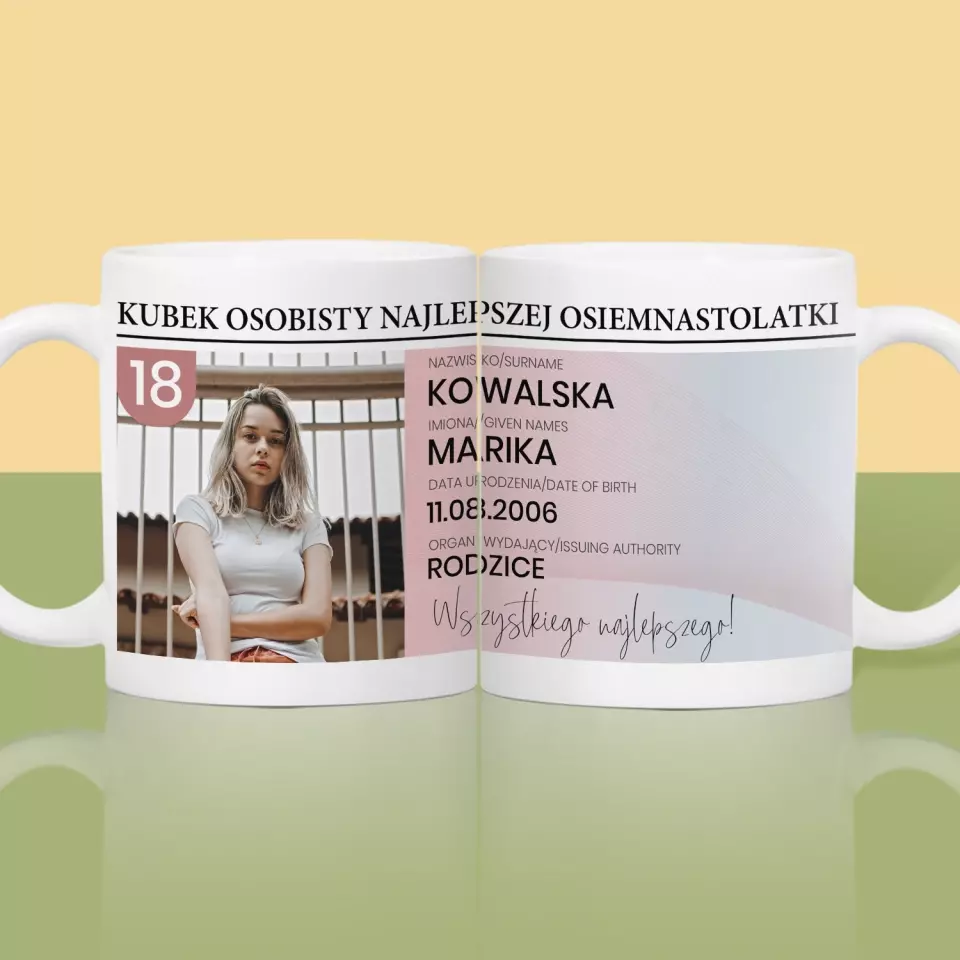 Zdjęcie i Podpis: Dowód Osobisty - Kubek z Nadrukiem - Image 2