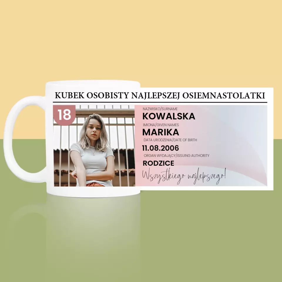 Zdjęcie i Podpis: Dowód Osobisty - Kubek z Nadrukiem - Image 3