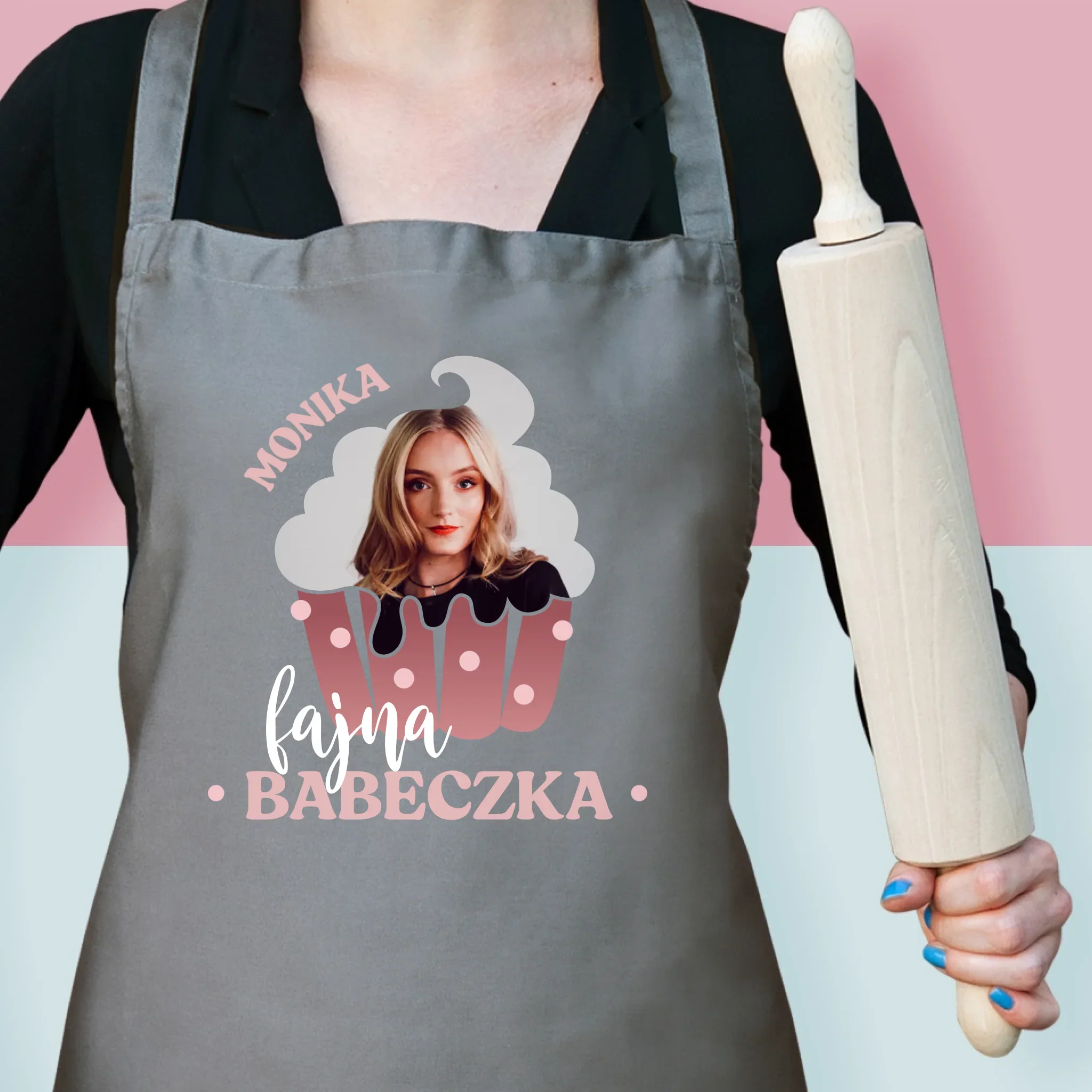 Zdjęcie i Podpis: Fajna Babeczka - Fartuch z Nadrukiem - Image 2
