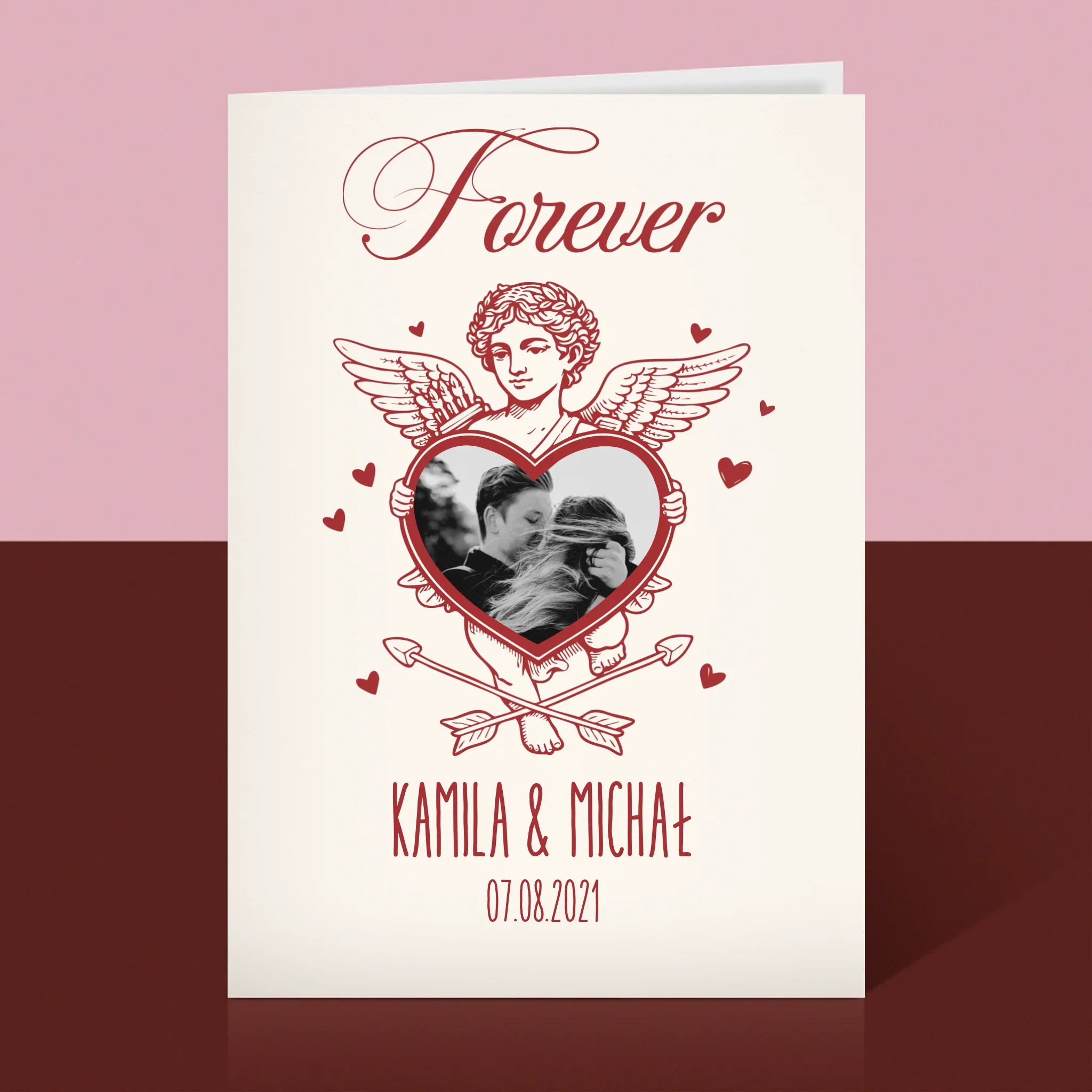 Zdjęcie i Podpis: Forever Kupidyn - Kartka z Życzeniami