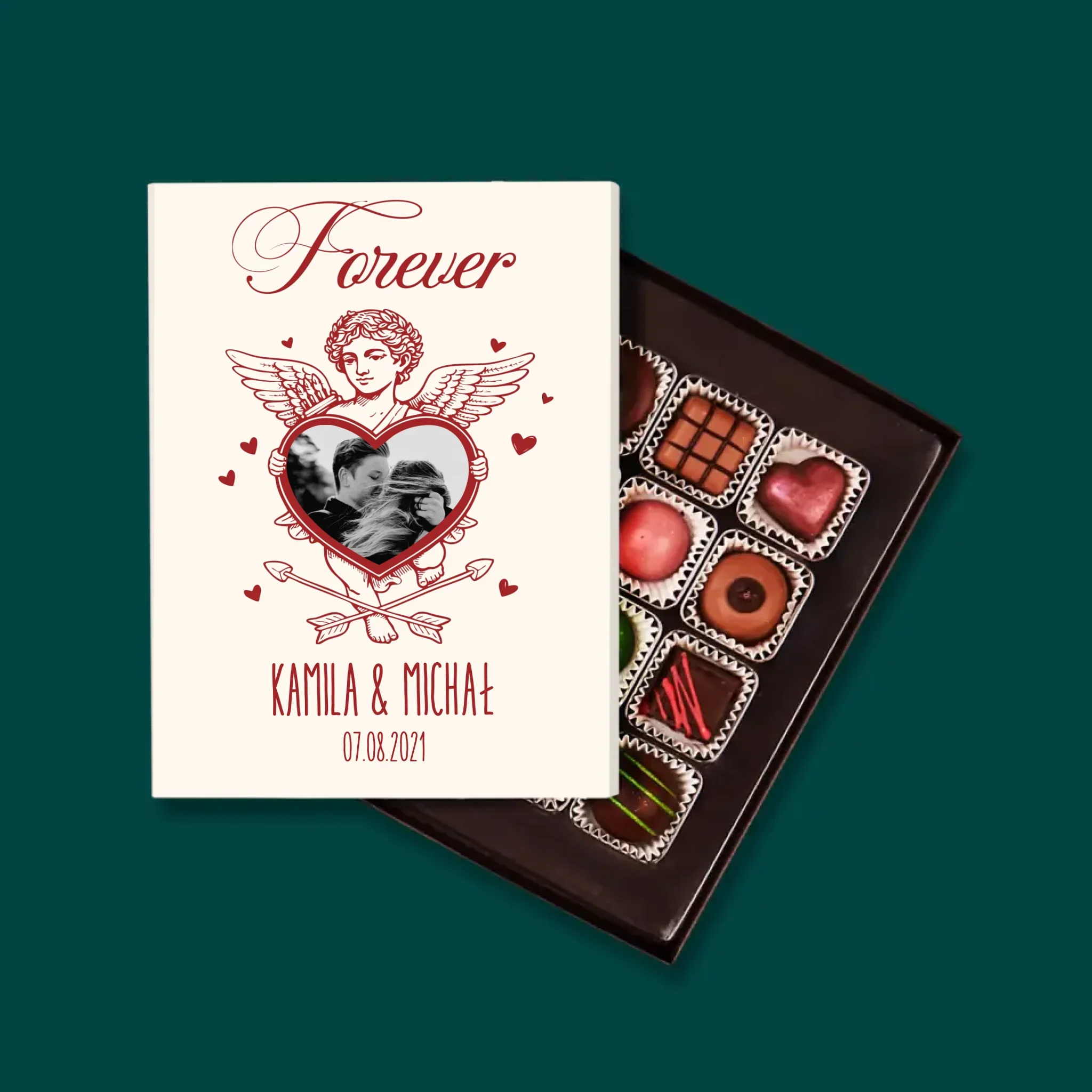 Zdjęcie i Podpis: Forever Kupidyn - Personalizowane Praliny