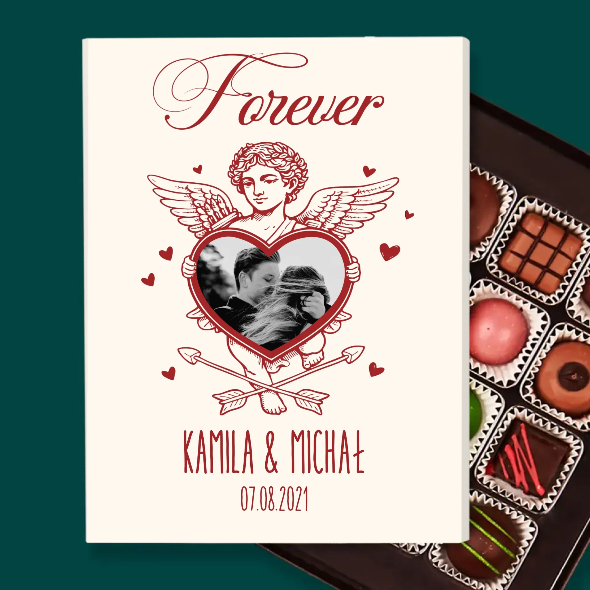 Zdjęcie i Podpis: Forever Kupidyn - Personalizowane Praliny - Image 2