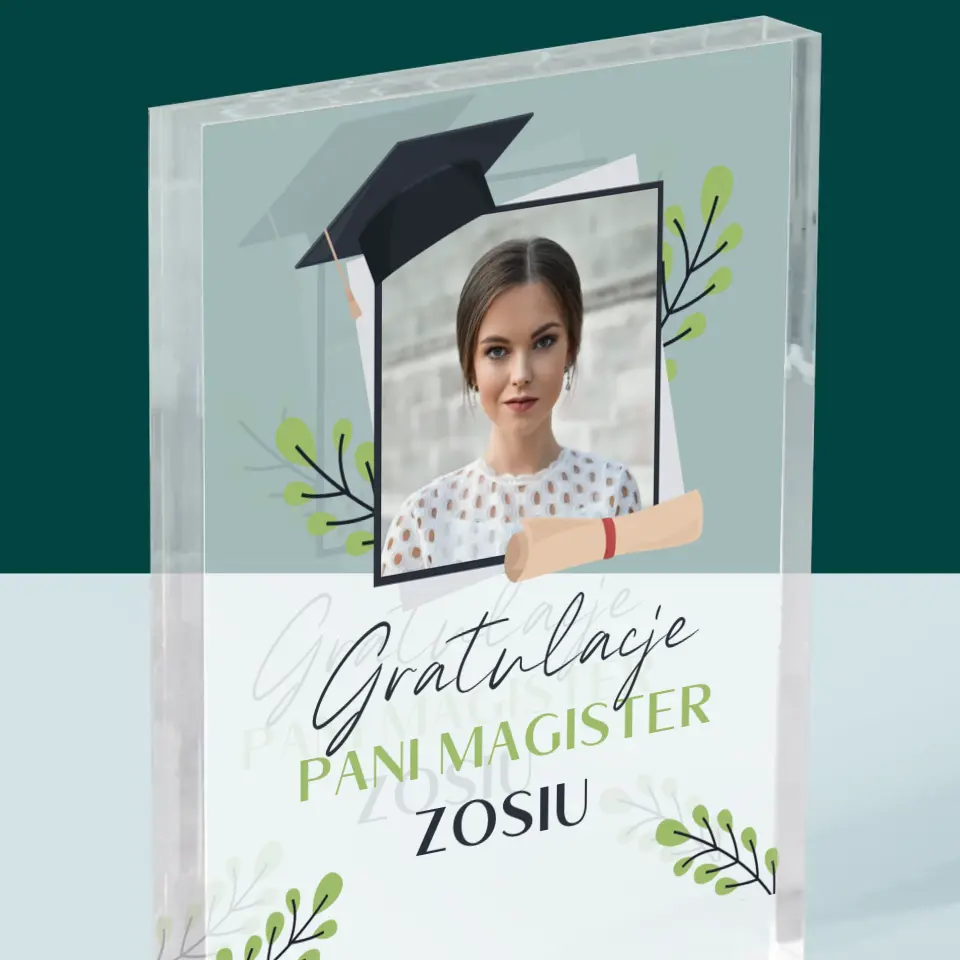 Zdjęcie i Podpis: Gratulacje Magister - Blok Akrylowy z Nadrukiem - Image 2