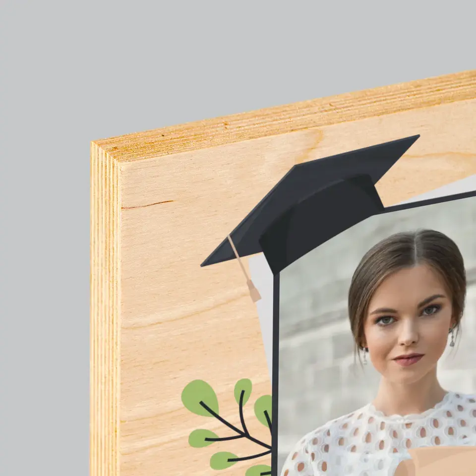 Zdjęcie i Podpis: Gratulacje Magister - Wydruk Na Drewnie - Image 4