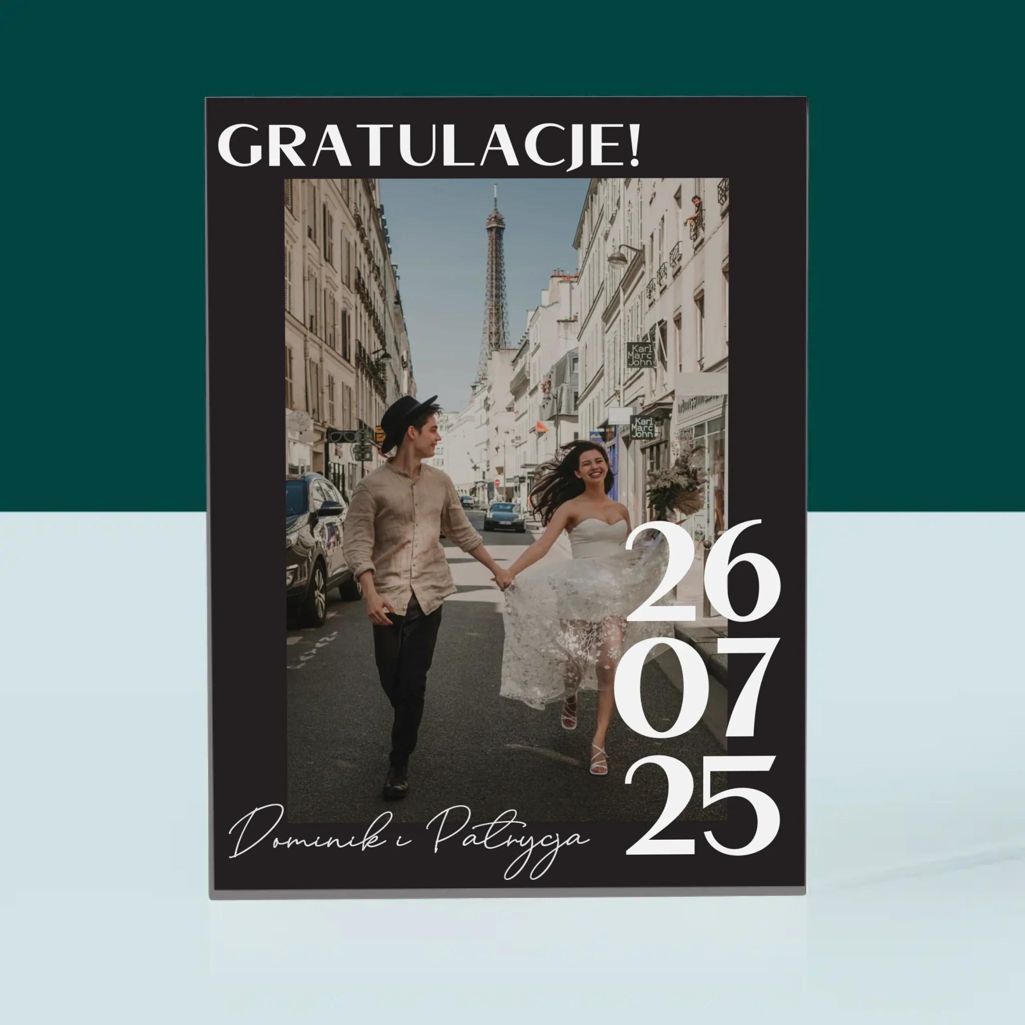 Zdjęcie i Podpis: Gratulacje z Okazji Ślubu - Blok Akrylowy - Image 3