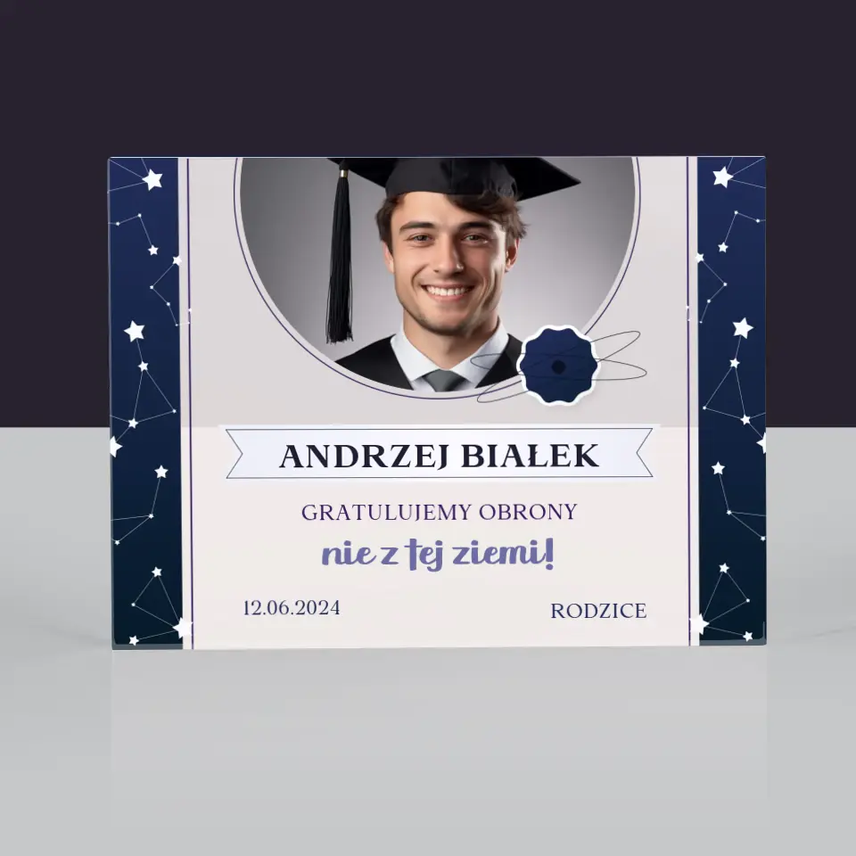 Zdjęcie i Podpis: Gratulujemy Obrony - Blok Akrylowy z Nadrukiem - Image 3