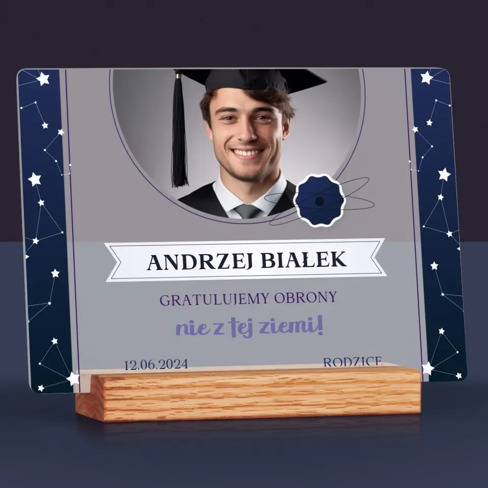 Zdjęcie i Podpis: Gratulujemy Obrony - Wydruk Na Szkle Akrylowym - Image 2
