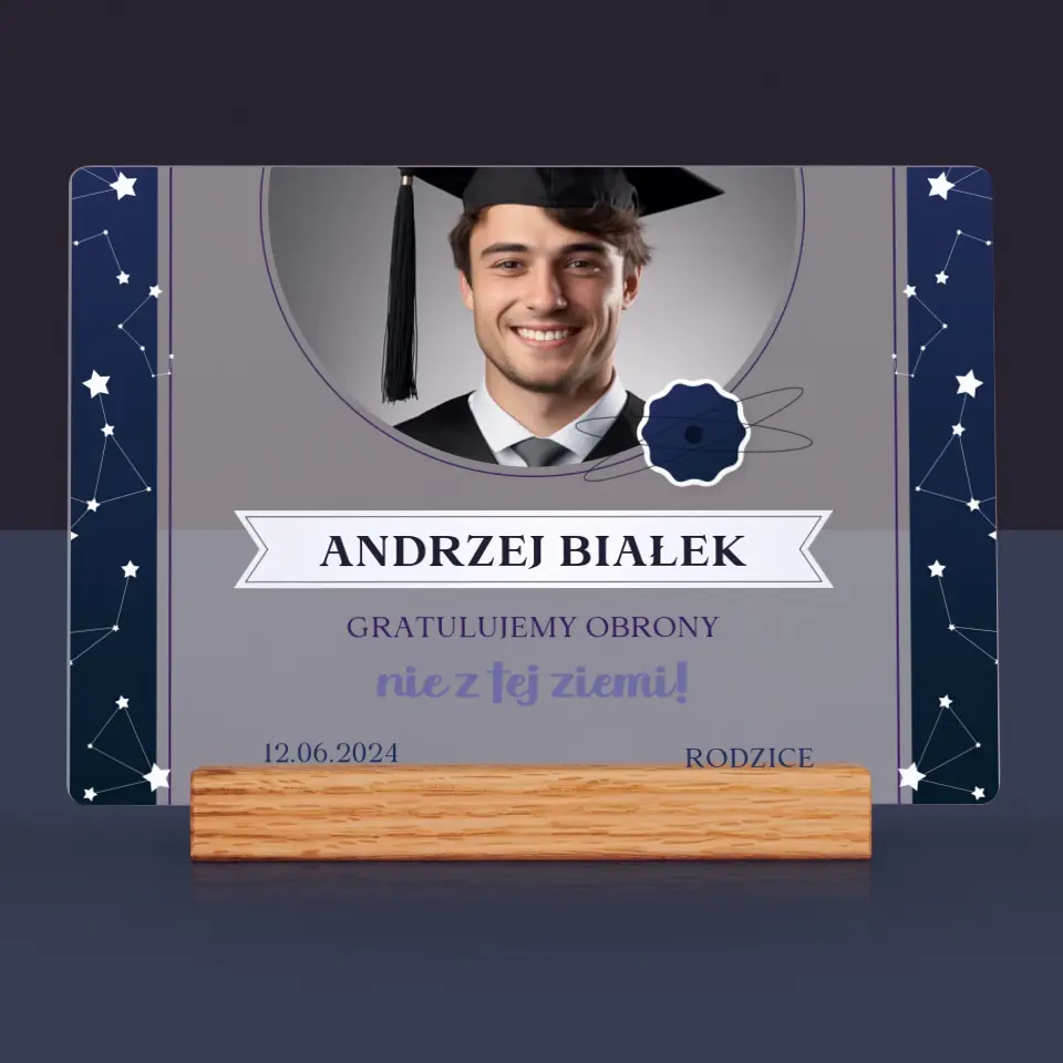 Zdjęcie i Podpis: Gratulujemy Obrony - Wydruk Na Szkle Akrylowym - Image 3
