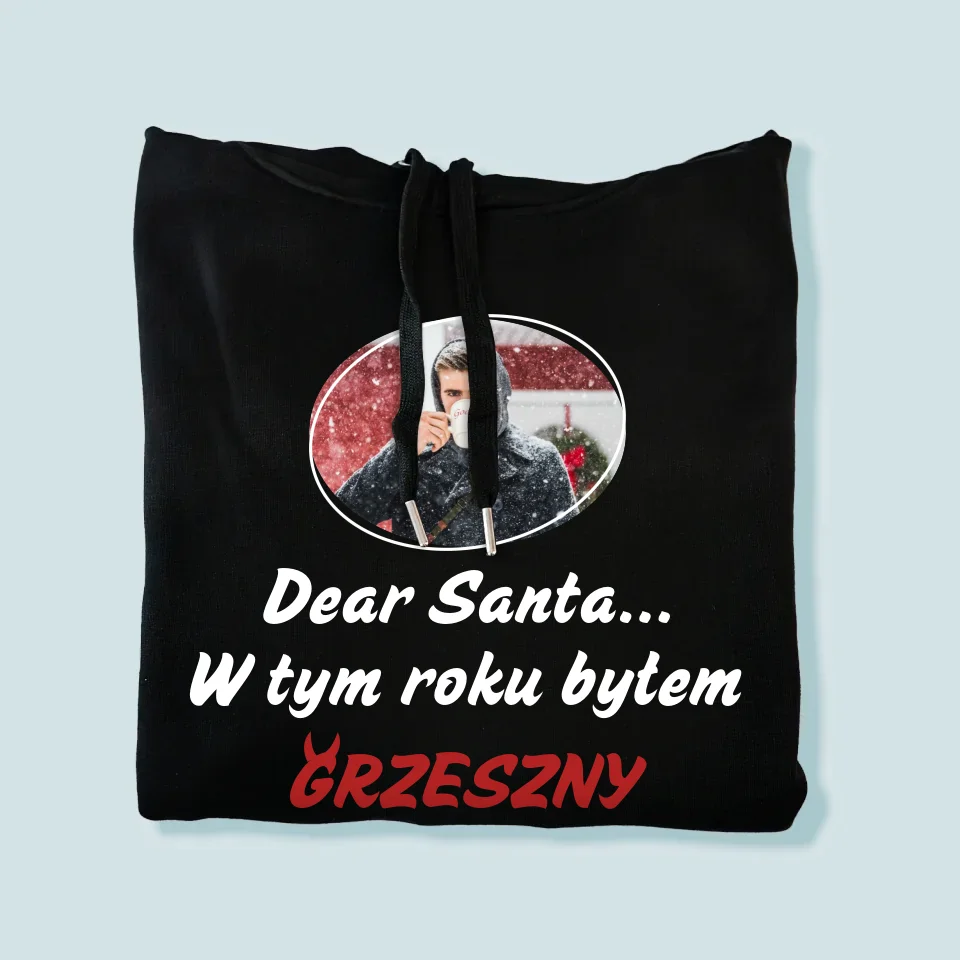 Zdjęcie I Podpis: Grzeszny - Bluza Męska Z Kapturem - Image 4