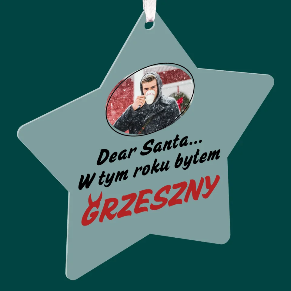 Zdjęcie i Podpis: Grzeszny - Bombka Świąteczna Gwiazda - Image 3