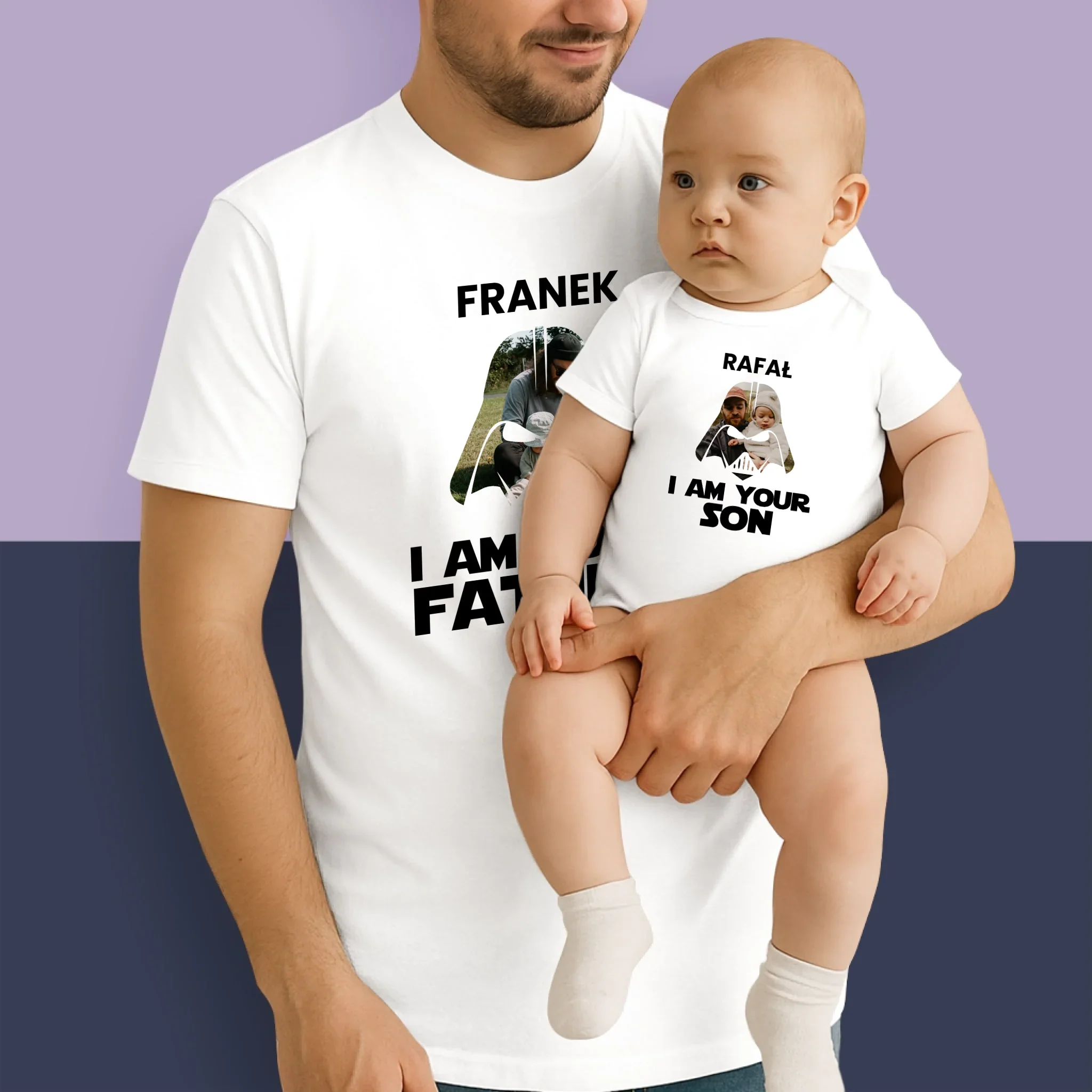 Zdjęcie i Podpis: i Am Your Father - Zestaw Koszulka Męska i Body Niemowlęce