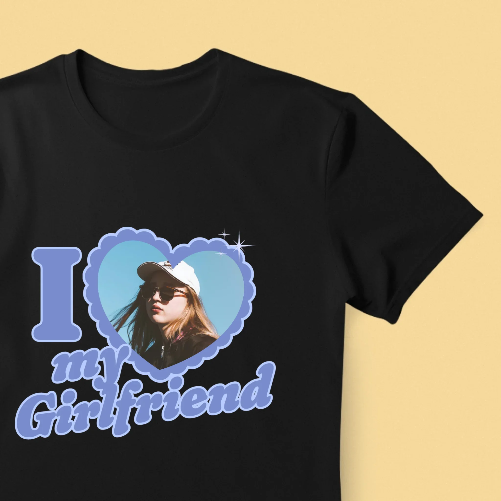 Zdjęcie i Podpis: i Love My Girlfriend - Koszulka Męska z Nadrukiem - Image 8